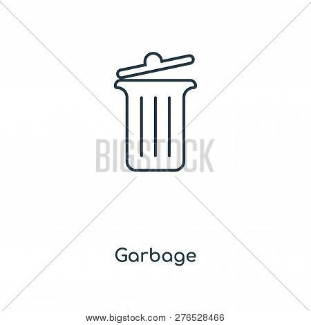 Garbage Icon In Trendy Design Style. Garbage Icon Isolated On White Background. Garbage Vector Icon 