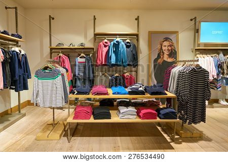 DUSSELDORF, GERMANY - CIRCA SEPTEMBER, 2018: interior shot of Esprit shop in Dusseldorf.