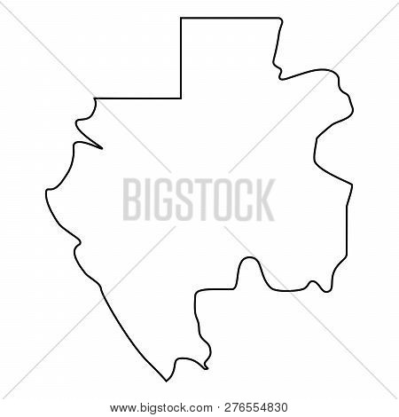 Map Of Gabon - Outline. Silhouette Of Gabon Map  Illustration