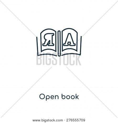 Open Book Icon In Trendy Design Style. Open Book Icon Isolated On White Background. Open Book Vector