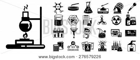 Chemistry Icon Set. Simple Set Of Chemistry Icons For Web Design On White Background