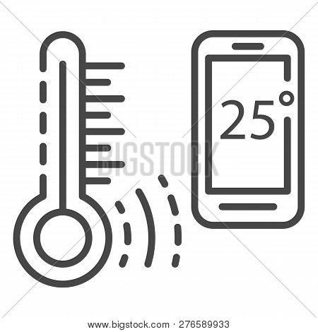 Smart Temperature Control Icon. Outline Smart Temperature Control Icon For Web Design Isolated On Wh