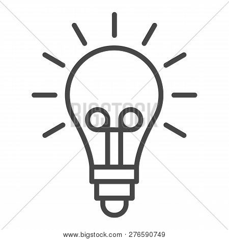 Light Idea Bulb Icon. Outline Light Idea Bulb Icon For Web Design Isolated On White Background