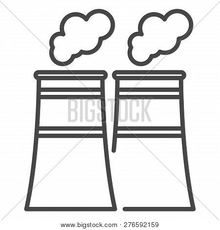 Eco Factory Icon. Outline Eco Factory Icon For Web Design Isolated On White Background