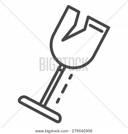 Crack Wine Glass Icon. Outline Crack Wine Glass Icon For Web Design Isolated On White Background