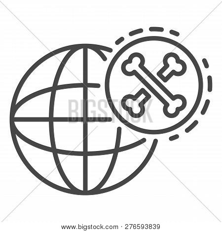 Global Bones Atack Icon. Outline Global Bones Atack Icon For Web Design Isolated On White Background