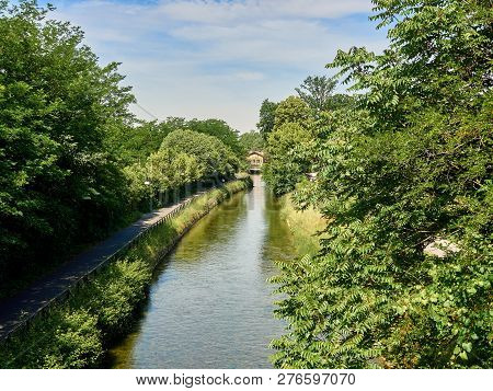 Park Full Of Greenery In The Suburbs Of Milan, Cernusco Sul Naviglio