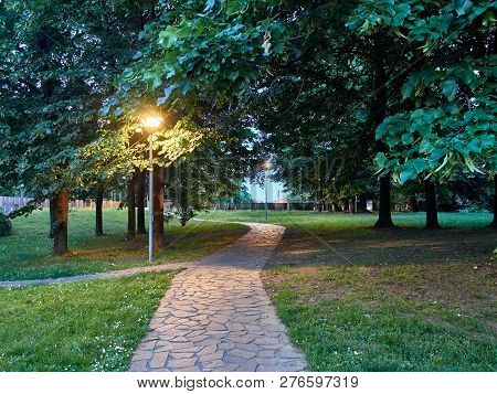 Park Full Of Greenery In The Suburbs Of Milan, Cernusco Sul Naviglio