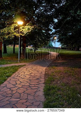 Park Full Of Greenery In The Suburbs Of Milan, Cernusco Sul Naviglio
