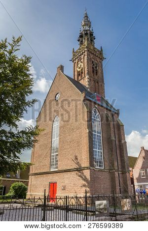 Edam, Netherlands - August 25, 2017: Little Church And Bell Tower In Edam, Holland