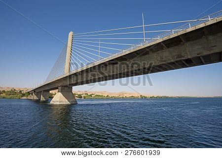 Large Cable Stayed Road Bridge Over Large River