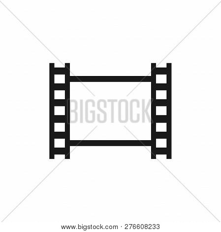 Black Isolated Filmstrip Vector. Photographic Film Tape Blanck Icon.