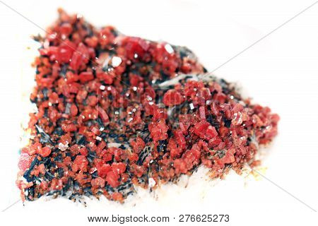 Aragonite Mineral Isolated On The White Background