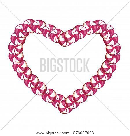 Pink And White Heart Candy Frame With Space For Text