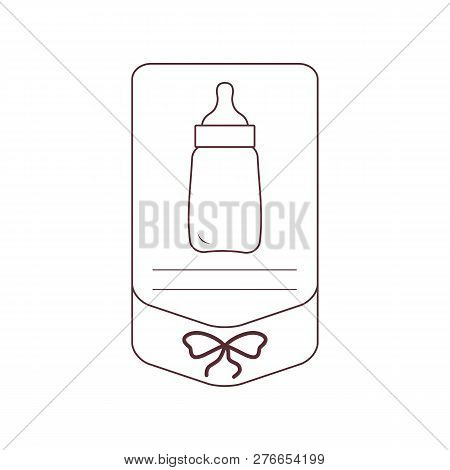 Vector Illustration With Baby Bottle. Feeding Bottle. Things Necessary For Newborns. Nutrition For B