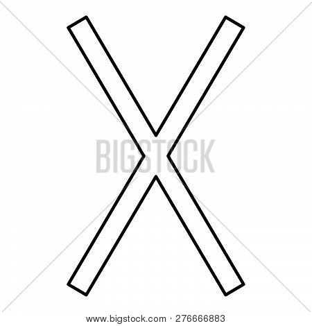 Gebo Rune Gift Talent Sign Icon Black Color Vector Illustration Flat Style Simple Image 45