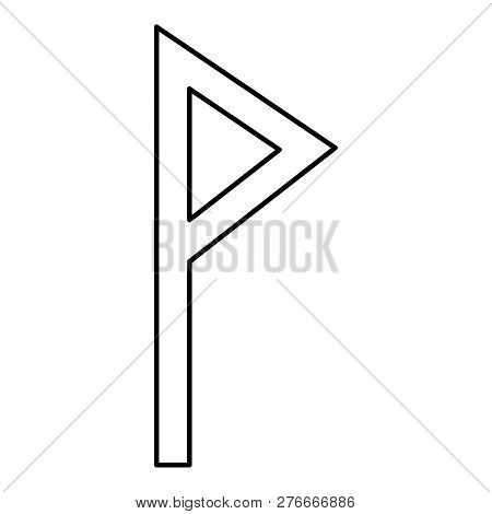 Vuno Rune Wunjo Symbol W Win Vane Joy Icon Black Color Vector Illustration Flat Style Simple Image 4