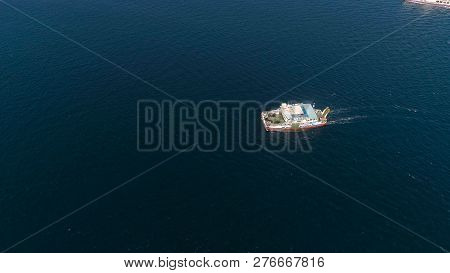 Public Ferry Ships Carrying Passengers From Gilimanuk Harbour Ferry Port In Bali Island To Ketapang 