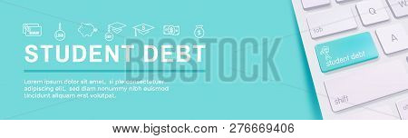 Graduate Student Loan Icon - Student Loan Graphics For Education Financial Aid / Assistance, Governm