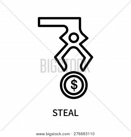Steal Icon Isolated On White Background. Steal Icon Simple Sign. Steal Icon Trendy And Modern Symbol