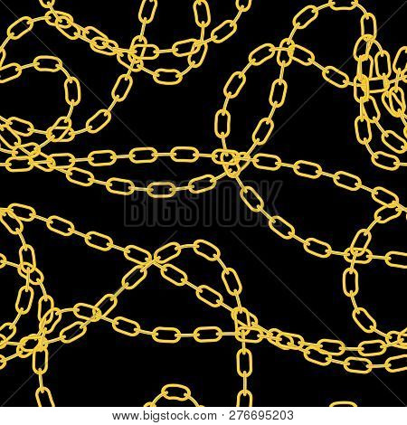 Chain Jewelry Seamless Pattern Background. Vector Illustration