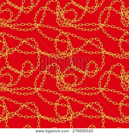 Chain Jewelry Seamless Pattern Background. Vector Illustration
