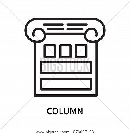 Column Icon Isolated On White Background. Column Icon Simple Sign. Column Icon Trendy And Modern Sym