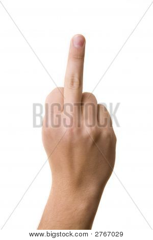 Menselijke vinger Is wijzen op witte achtergrond