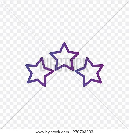 Three Linear Score Stars In Circle. Linear Icon. Three Stars. Vector Illustration Isolated On Transp