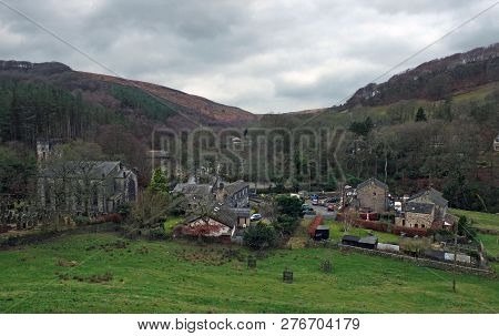 The Village Of Cragg Vale In Calderdale West Yorkshire Showing The Church And Houses Between High Pe