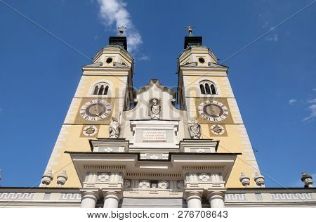 BRESSANONE, ITALY - JULY 14, 2018: Cathedral of Santa Maria Assunta i San Cassiano in Bressanone, Italy