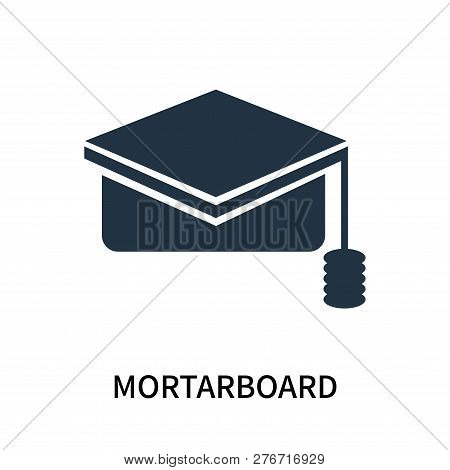 Mortarboard Icon Isolated On White Background. Mortarboard Icon Simple Sign. Mortarboard Icon Trendy