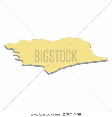 3d Map Of Cote Divoire. Silhouette Of Map Of Cote Divoire  Illustration