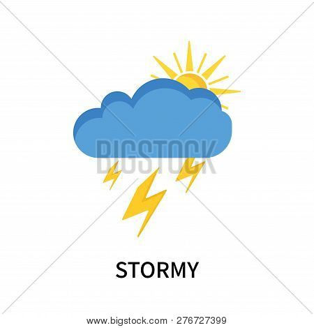Stormy Icon Isolated On White Background. Stormy Icon Simple Sign. Stormy Icon Trendy And Modern Sym