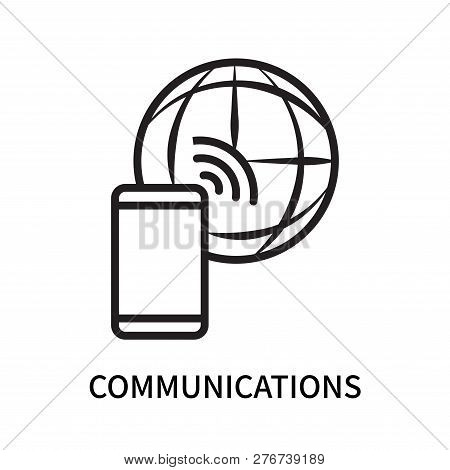 Communications Icon Isolated On White Background. Communications Icon Simple Sign. Communications Ic