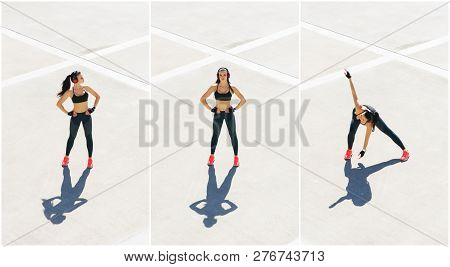 Young, Fit And Sporty Woman Doing Sports At The Stret. Fitness, Sport, Urban Jogging And Healthy Lif