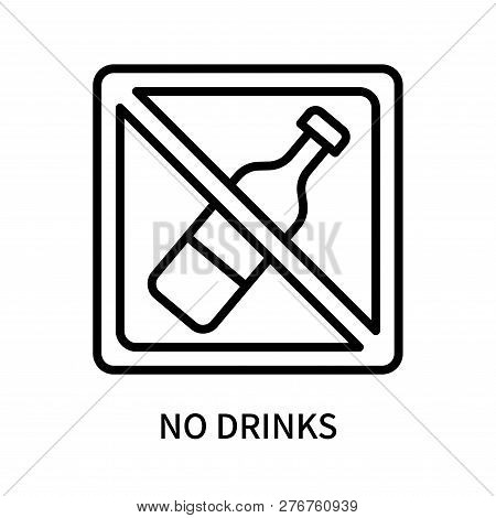 No Drinks Icon Isolated On White Background. No Drinks Icon Simple Sign. No Drinks Icon Trendy And M