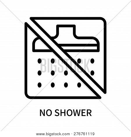 No Shower Icon Isolated On White Background. No Shower Icon Simple Sign. No Shower Icon Trendy And M