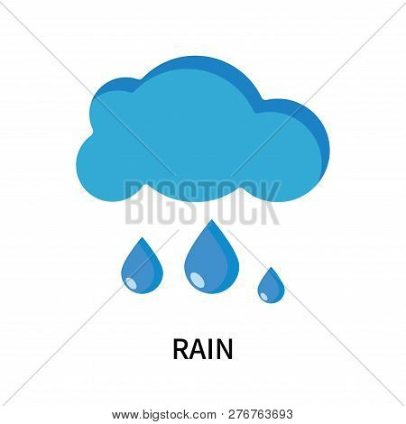 Rain Icon Isolated On White Background. Rain Icon Simple Sign. Rain Icon Trendy And Modern Symbol Fo