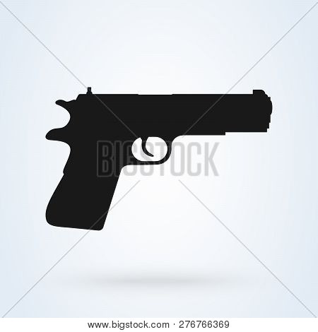 Pistol Gun Icon Vector Illustration On The White Background