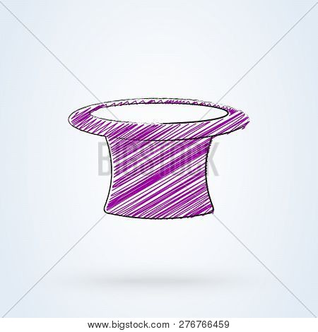 Magic Wizard Hat Vector. Drawn Illustration Design