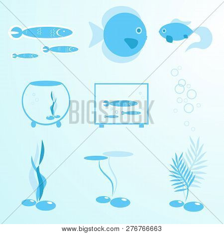Aquarium Vector Aquarium Tropical Fish Icons Illustration