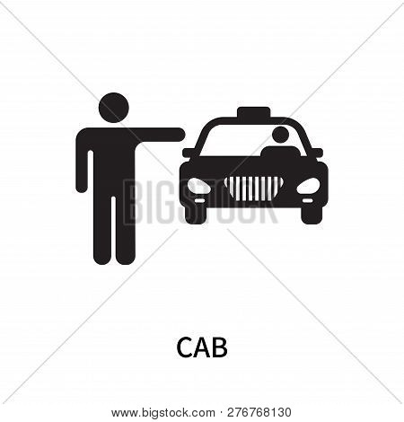 Cab Icon Isolated On White Background. Cab Icon Simple Sign. Cab Icon Trendy And Modern Symbol For G