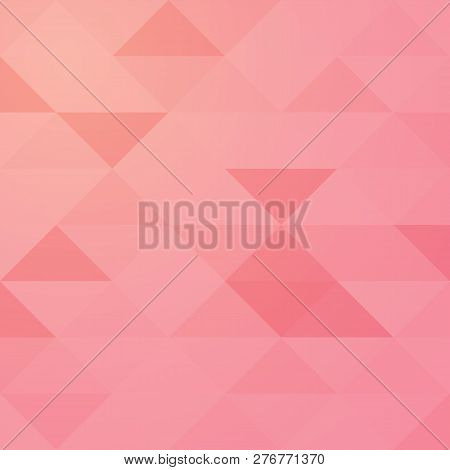 Abstract Geometric Pink Background Of Triangles. Vector. For Printing, Internet, Packaging Design