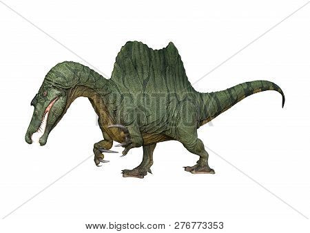 3D Rendering Dinosaur Spinosaurus On White