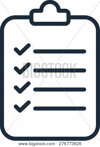 Checklist Icon Vector. One Of Set Web Icons. Line Art
