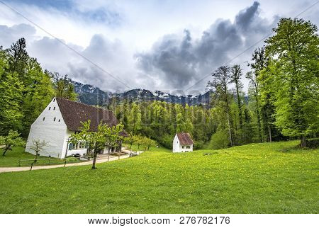 Hofstetten Bei Brienz, Switzerland -  April 2017: Countryside Houses In Ballenberg Open Air Museum