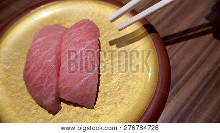 Otoro Sushi From Raw Fatty Tuna Fish .it Is Japanese Food.