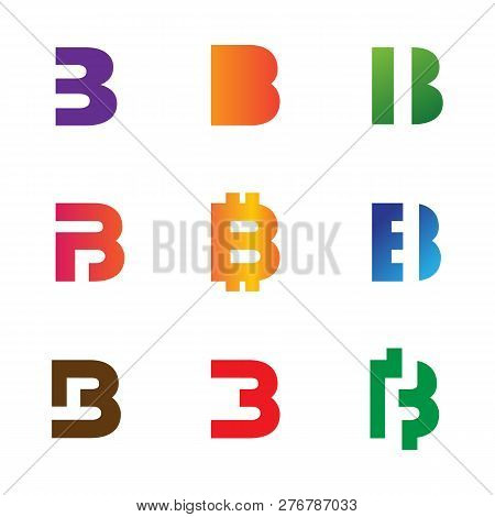 Set Letter B Logo Template Vector Illustration