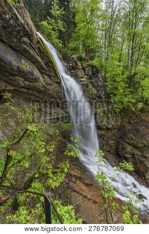 View On Giessbach Waterfall In Swiss Alps